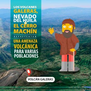 Los volcanes Galera, nevado del Huila y el cerro Machínn